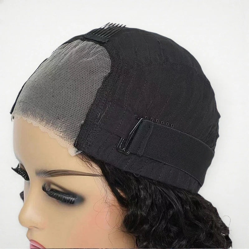 Glueless black bob wig cap